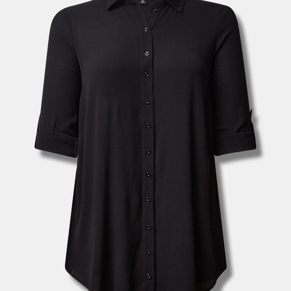 Torrid Size 2 Black Tunic Length Button Up - Picture 4 of 6